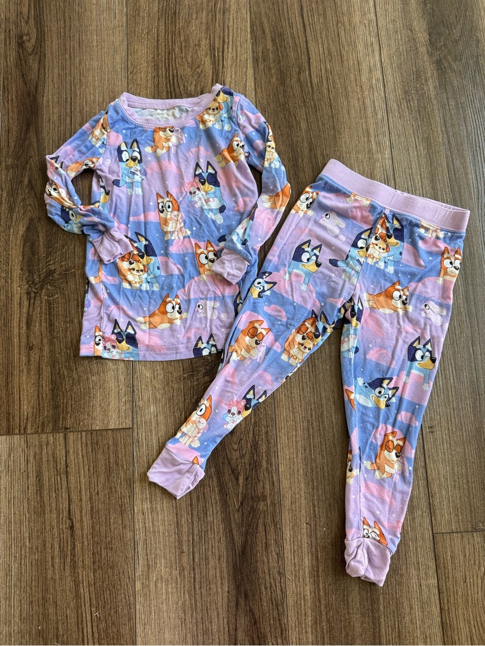 Little Sleepies bluey purple sleepytime 2-piece pajamas